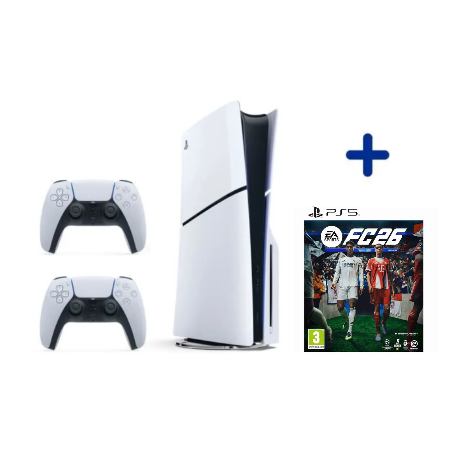 PS5 Standard Bundle: PS5 Konsole (Slim Modell) + DualSense Wireless-Controller Weiß + EA SPORTS FC 26